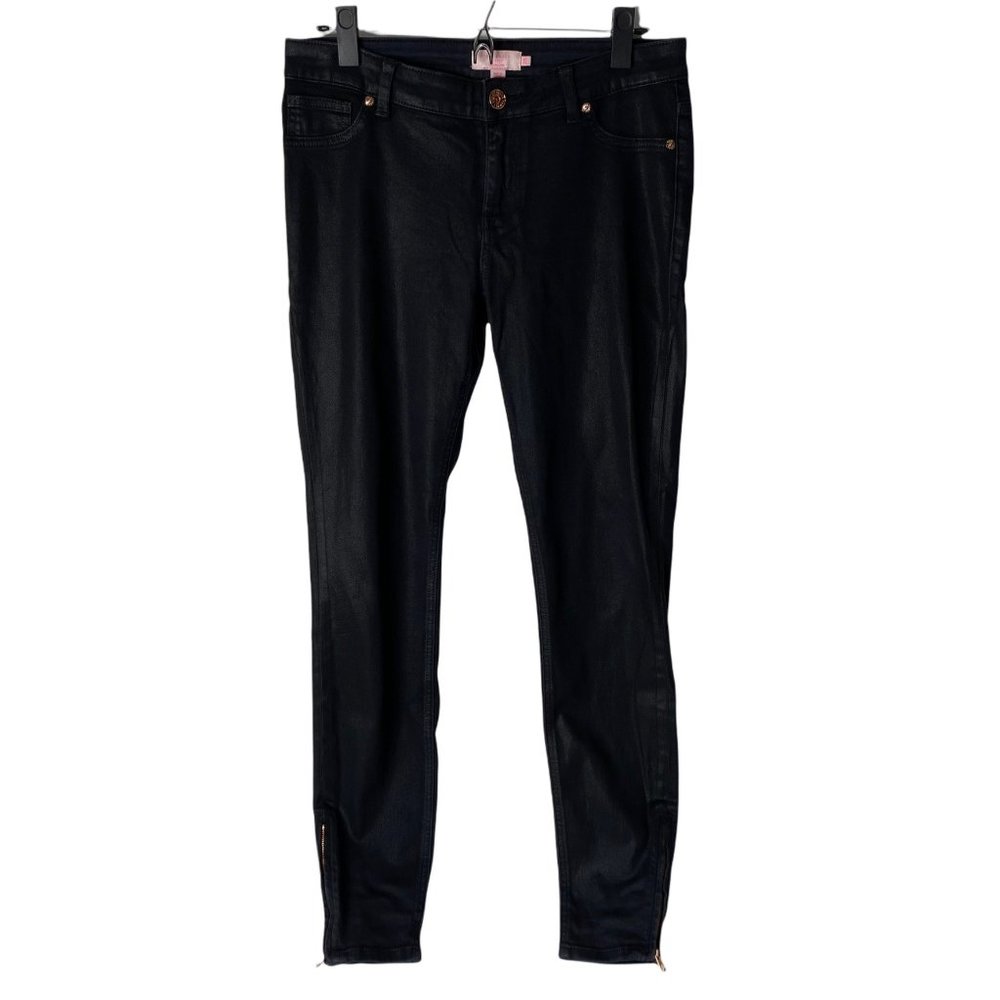 Ted Baker Sew In Love Sateen Jeans Black with Rose Gold Hardware Size 28